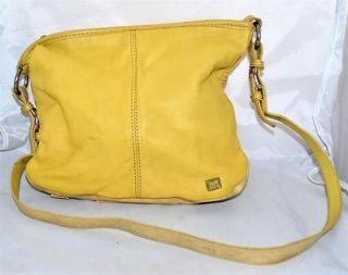The Sak Lemon Yellow Pebbled Leather Shoulder Bag Purse