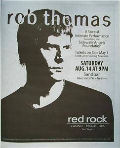Rob Thomas of Matchbox 20 at Red Rock Casino Las Vegas Ad Great for 