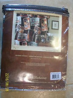 NWT Tommy Bahama Home Postcard Travel Shower Curtain Cotton Fabric