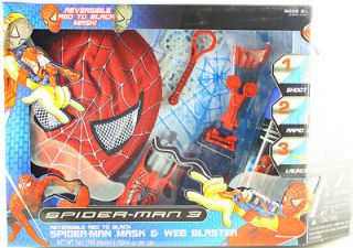 Spiderman ELECTRONIC WEB SPINNING BLASTER with SPIDERMAN Kid Size MASK