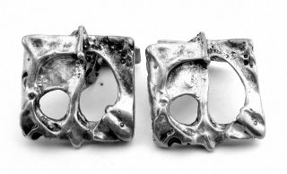   1960s 70s Abstract Modernist JUHLS Sterling Norway Square CUFFLINKS