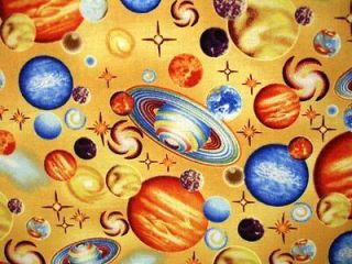Space Ranger Planets Stars Galaxies Curtains Sewing Quilting Cotton 
