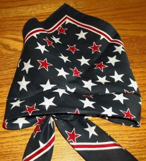 Bandana Style Neck/Head Cooler Red White Stars on Blue w/Flap for your 