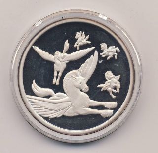 Disneys Fantasia Pegasus & Family   1 oz .999 Fine Silver Round RMI