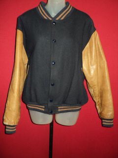   BROTHERS Rare Vintage Varsity Letterman Wool Leather Jacket Medium