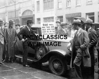 1929 STOCK MARKET CRASH $100 LUXURY CAR FOR SALE AMERICANA AUTOMOBILIA 