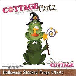 CottageCutz Die 4X4 Hallowee​n Stacked Frogs
