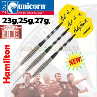 NEW 2013 UNICORN ANDY HAMILTON MAESTRO PREMIER SILVER DARTS 97%