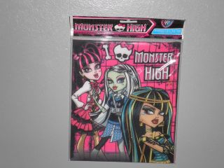 NIP Monster High Dolls Stretchable Fabric BOOK COVER Freaky Fab!