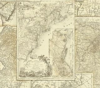 WALLPAPER SAMPLE Antique Parchment Historical Maps