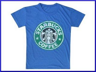 Women Youth T Shirt Starbucks Coffee CASUAL Free Sz Vintage Print 