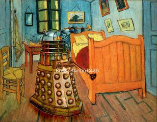 Doctor Who Dalek Parody Print Vincent van Gogh Bedroom in Arles Tardis