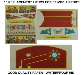 REPLACEMENT LITHO SET FOR FISHER PRICE LITTLE PEOPLE 996 AIRPORT 3 