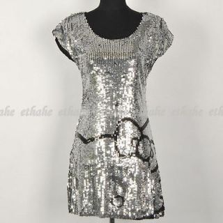 HelloKitty Shiny Sequin Prom Slim fit Mini Dress Crewneck S/Size 4 