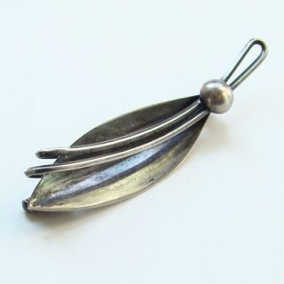   Kulta Pin Modernist Sterling Silver Anvil Symbol Finland Vintage