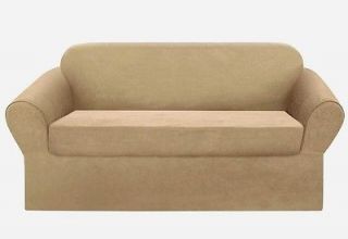   Suede Sage Separate Seat Couch/sofa Cover Slipcover (Box Cushion