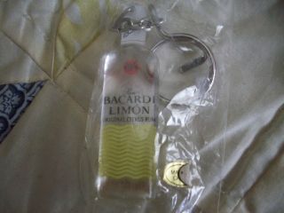 Bacardi Lemon Miniature Rum Bottle Keychain *