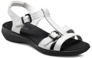 New Ecco BREEZE WHITE T Strap Sandals mock LIZARD 41 10 10.5 $110