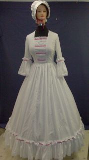 Pioneer Prairie Colonial Southern Belle Civil War Costume Dress Ladies 