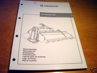 Howard Rotavator R 200 R200 Parts Manual Catalog List