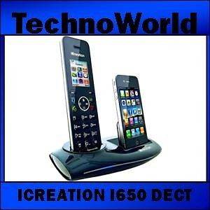 UNIDEN/ICREATION I650 DECT CORDLESS PHONE WITH IPHONE DOCK+BLUETOOTH 