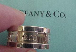 GENUINE TIFFANY & CO STERLING T&CO 1837 BAND RING WITH BOX & POUCH 