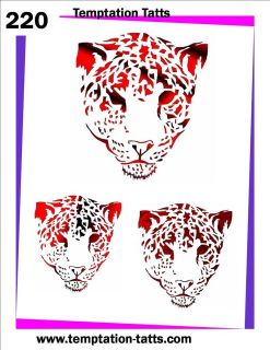leopard sirbrush temporary tattoo stencils #220