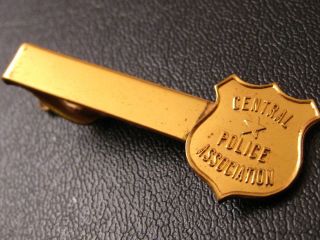   GOLD   CENTRAL POLICE ASSOCIATION   Retro Tie Clip Bar Clasp tc34