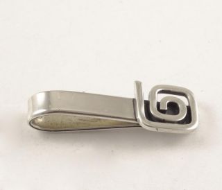   1950s Modernist Designer Delfino Taxco Mexico Sterling Silver Tie Clip