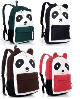 Pretty Boys Girls Children Canvas Backpack Rucksack School Bag Panda