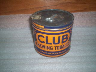   Imperial Canada Club Chewing Tobacco Can Tin & Lid +Key 5.25x4.5