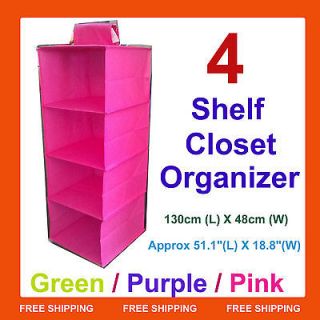 Shelf Closet Organizer Wardrobe Storage Clothes Bin Bag Box 