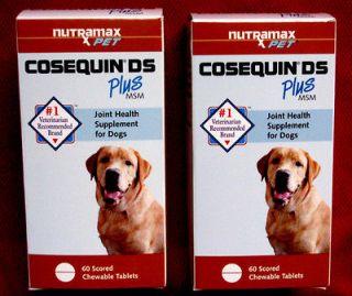   DS PLUS MSM NUTRMAX DOG HIP JOINT VITAMIN 120 TAB, NEW FACTORY SEALED
