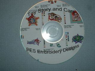 Toy Story and Cars Embroidery Designs on CD   Disney Pixar   Many 