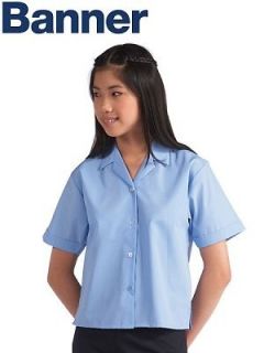 Banner 2 PACK School Wear Uniform Girls Short Sleeve Revere Collar 