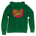 Santa Cruz Classic Dot Hoodie Zip Sweatshirt Kelly Green