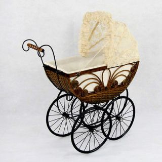 Wicker Heirloom Doll Carriage Pram Buggy Stroller Suits Doll 21 