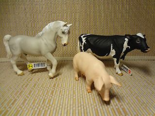 Schleich Toy Figures Farm Life Lipizzaner Stallion Holstein Cow 