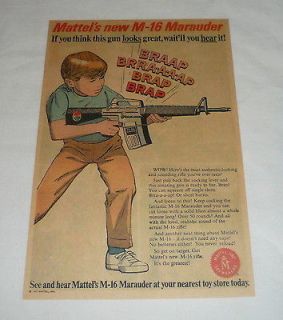 1967 Mattel M 16 MARAUDER toy machine gun ad page