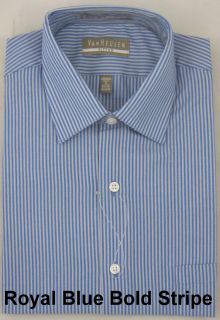 Mens VAN HEUSEN Shirt TAILORED FITTED Long Sleeve Wrinkle Free Non 