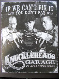   Knucklehead Garage Sign Engine Bike Shop Parts Dealer Car Lot USA