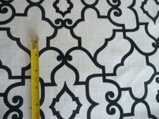 Black White Ivory Trellis Fabric 54 Fretwork Lattice