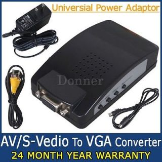 AV To VGA S Vedio To VGA Vedio Converter With Power Adaptor & Cables