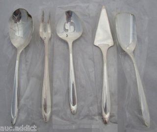 Vintage Meridan Silverplate FIRST LADY 5 pc Condiment Serving Set 