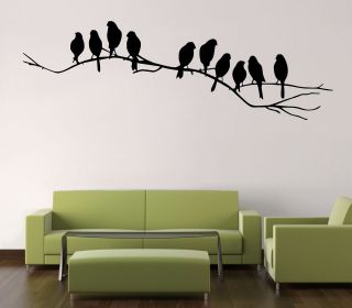 BIRDS ON BRANCH WALL ART STICKER TREE TWIG ROOM CG051