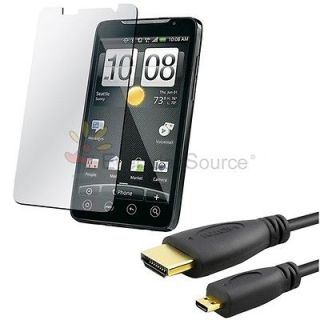 10FT HDMI Micro High Speed Cable M/M+Screen Protector FOR HTC EVO 4G 