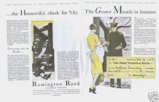 1929 VINTAGE 2 PG AD   REMINGTON RAND OFFICE MACHINES 1 12