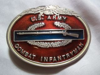 VINTAGE US ARMY COMBAT INFANTRYMAN BELT BUCKLE MADE IN THE USA # 2361