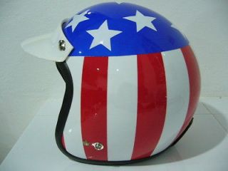 Vintage Scooter Motor Captain America Open Face helmet NEW