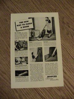 1938 HOOVER CLEANING ENSEMBLES ADVERTISEMENT antique vacuum cleaner ad 
